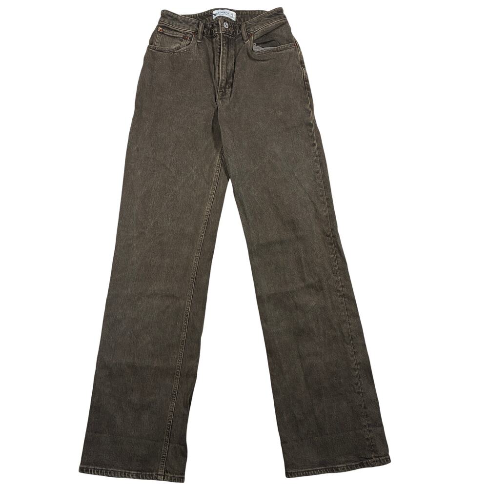 Abercrombie & Fitch The 90s Jean Womens 26/2L Brown Relaxed High Rise Curve Love
